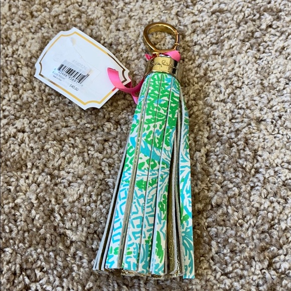 Lilly Pulitzer tassel keychain home slice NWT - Picture 5 of 5